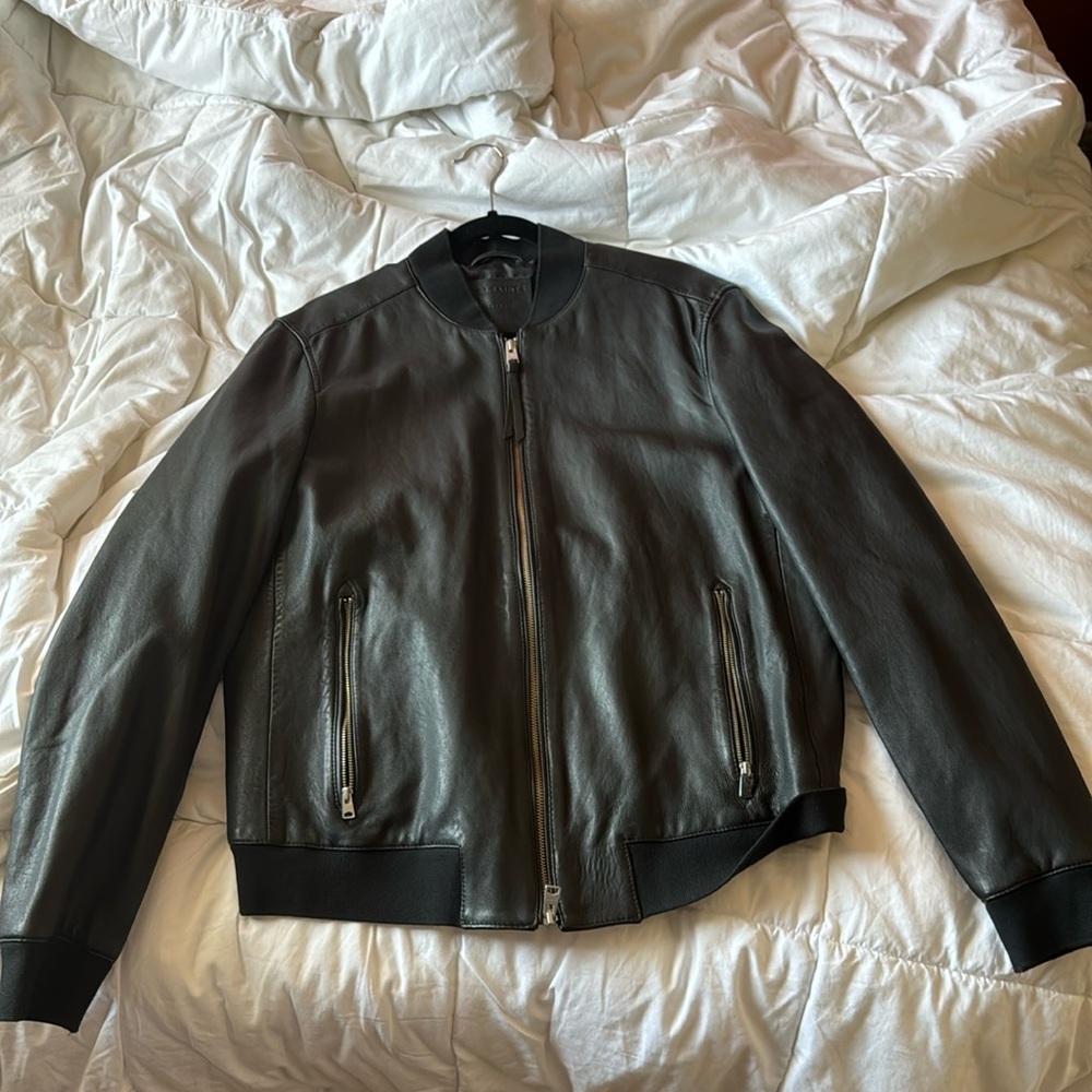 AllSaints XXL Bomber Leather Jacket